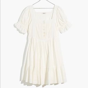 Madewell Puff-Sleeve Drawstring Mini Dress